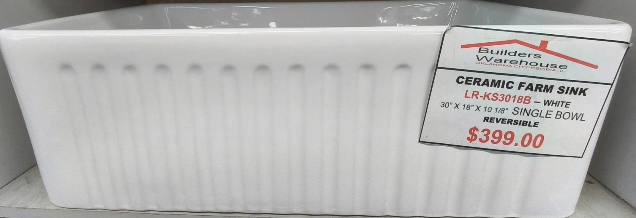 Reversible White Single Bowl Ceramic Farm Sink