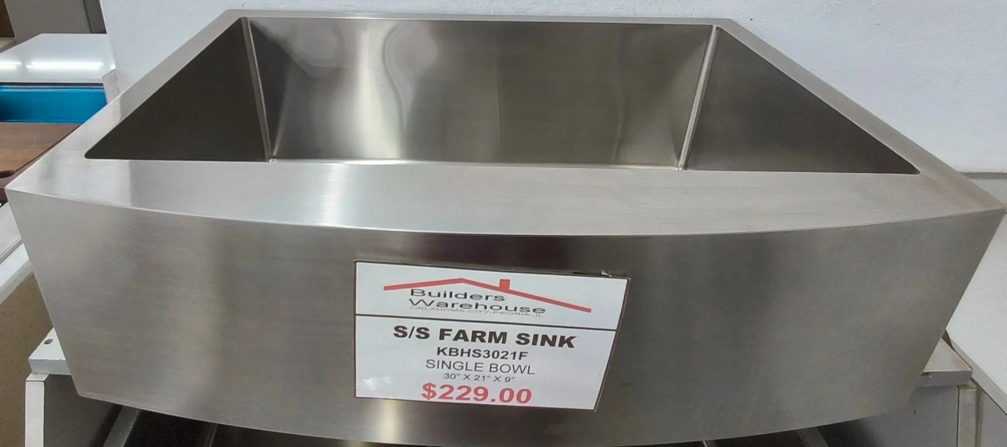Single Bowl Stainless Steele Farm Sink KBHS3021F