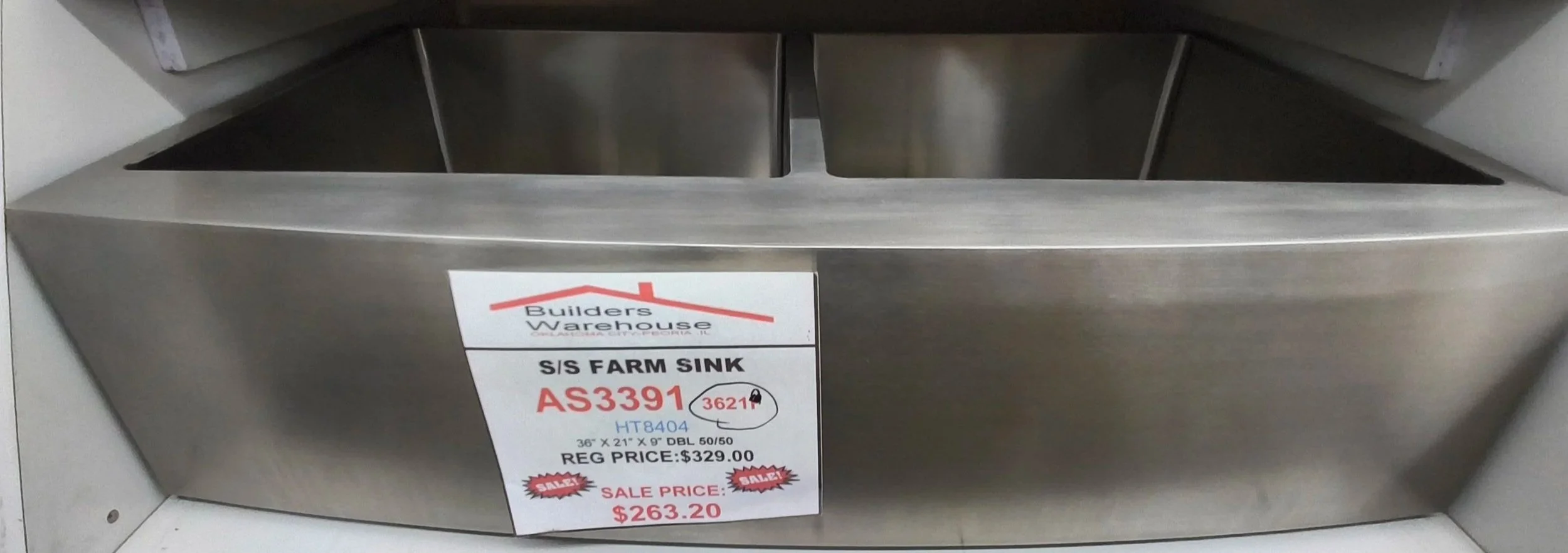 DBL 50/50 Stainless Steele Farm Sink HT8404 / AS3391