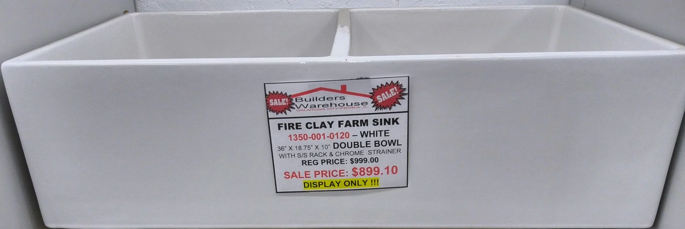White Double Bowl Fire Clay Farm SInk 