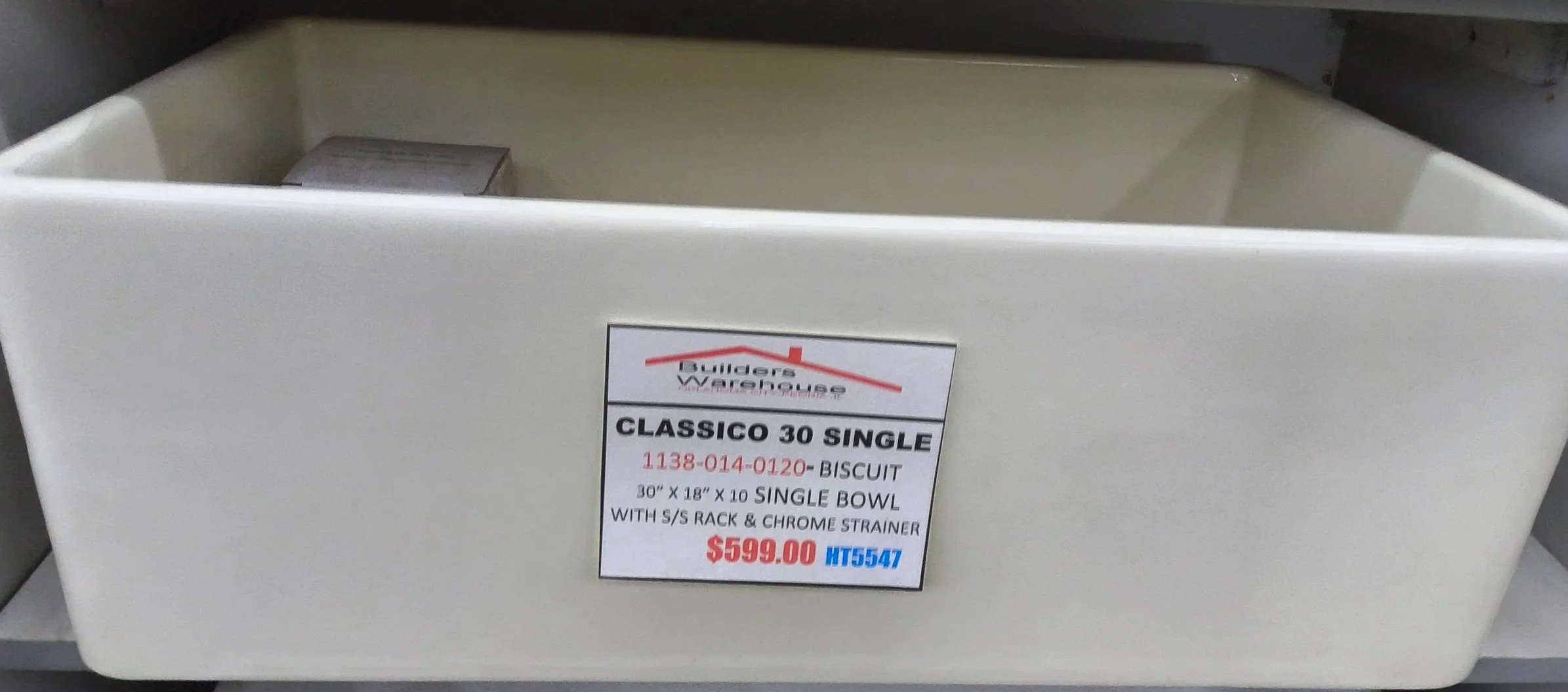 Classico 30 Single Biscut Fire Clay Farm Sink