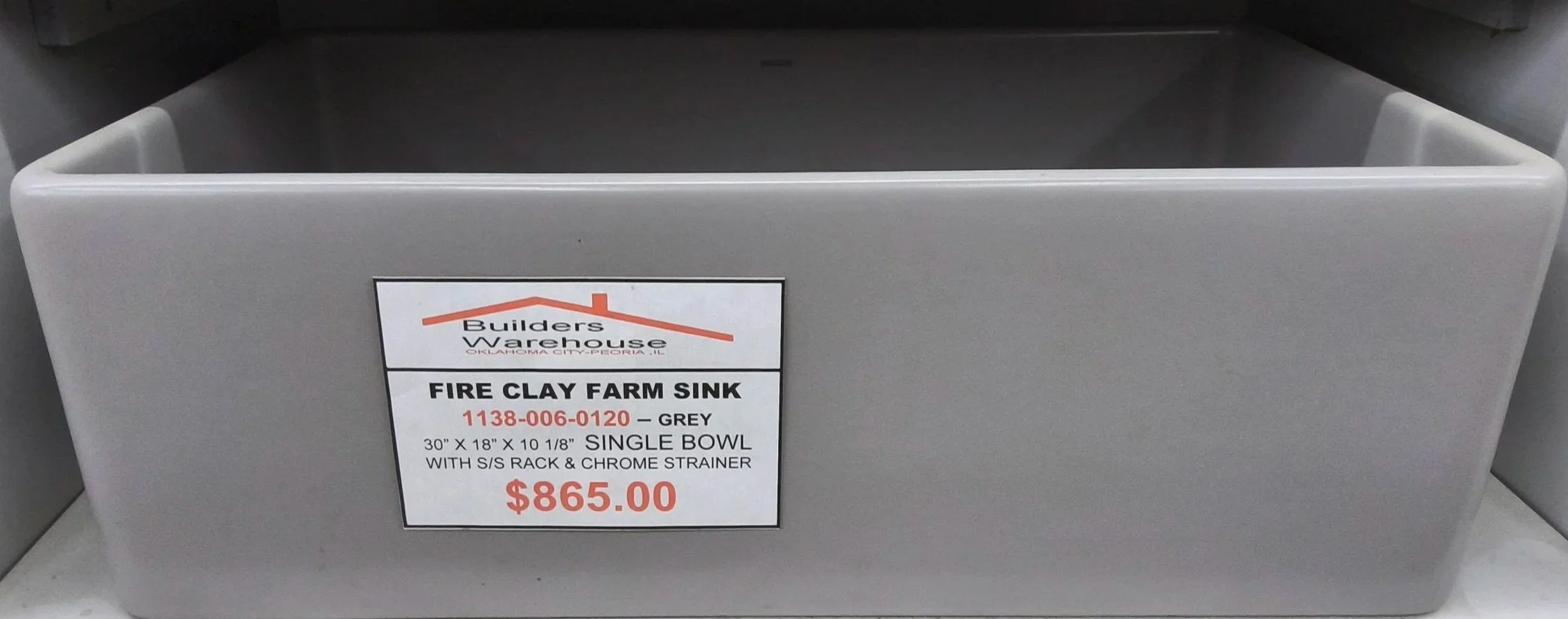 Grey Single BowlFire Clay Farm Sink