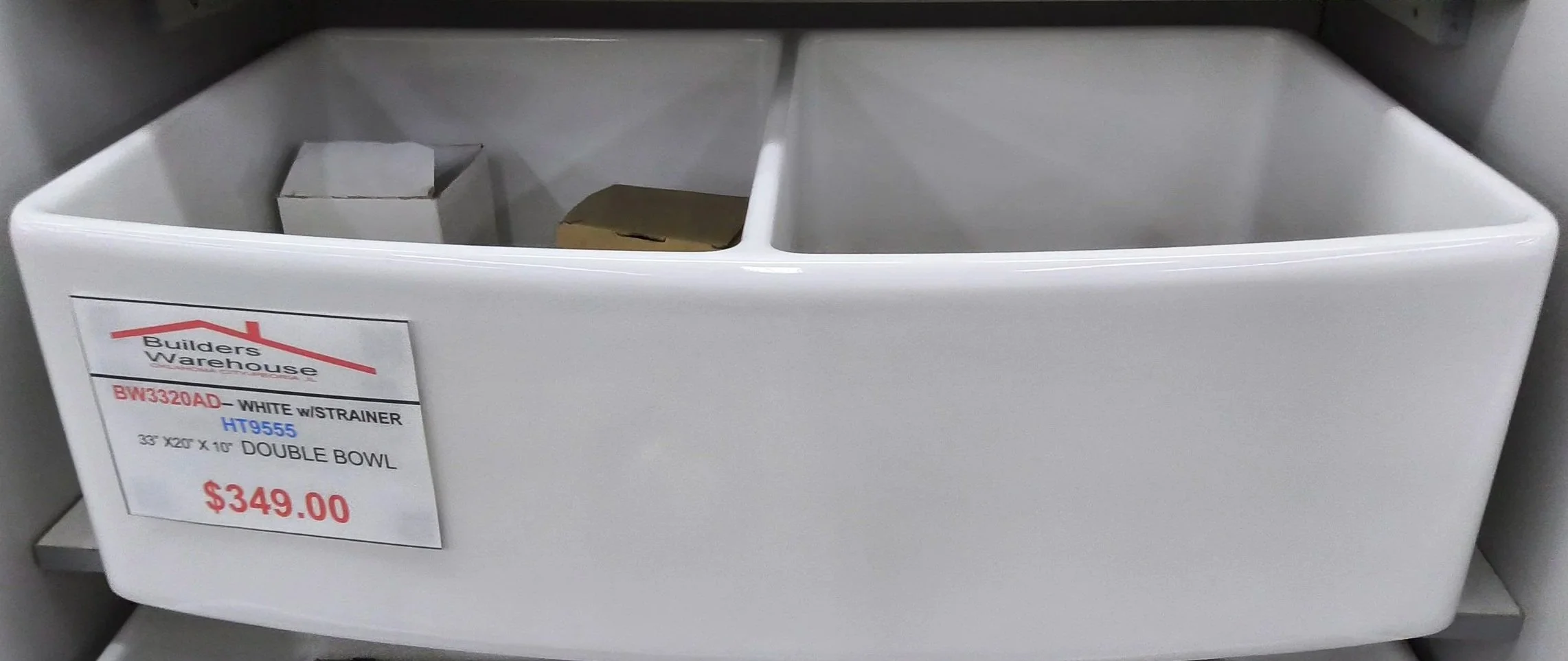 White Double Bowl Fire Clay Farm Sink