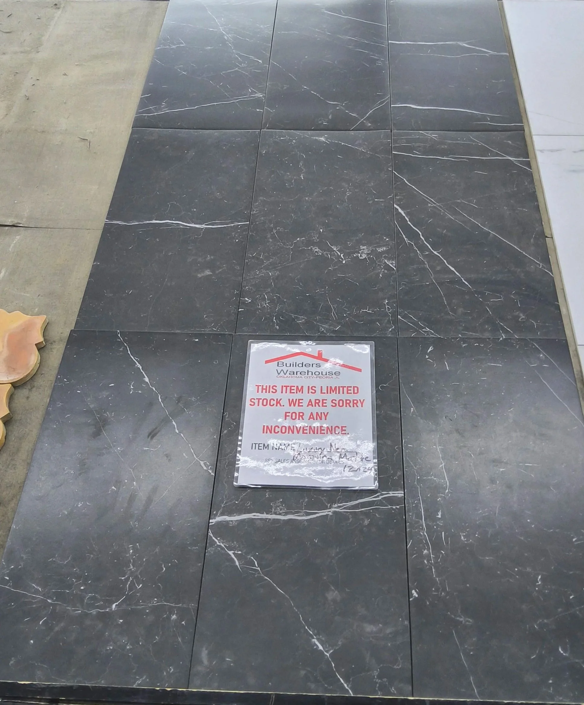 Luxury Nero Marquina Grade-B Porcelain Flooring