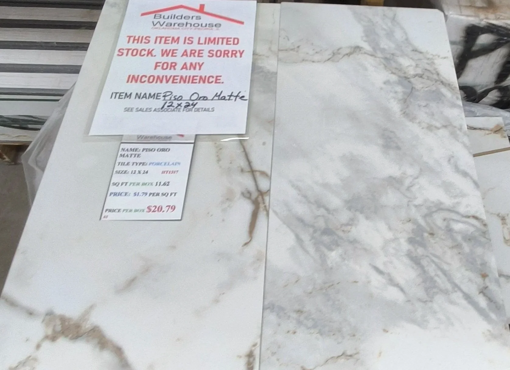 Piso Oro Matte Grade-B Porcelain Flooring