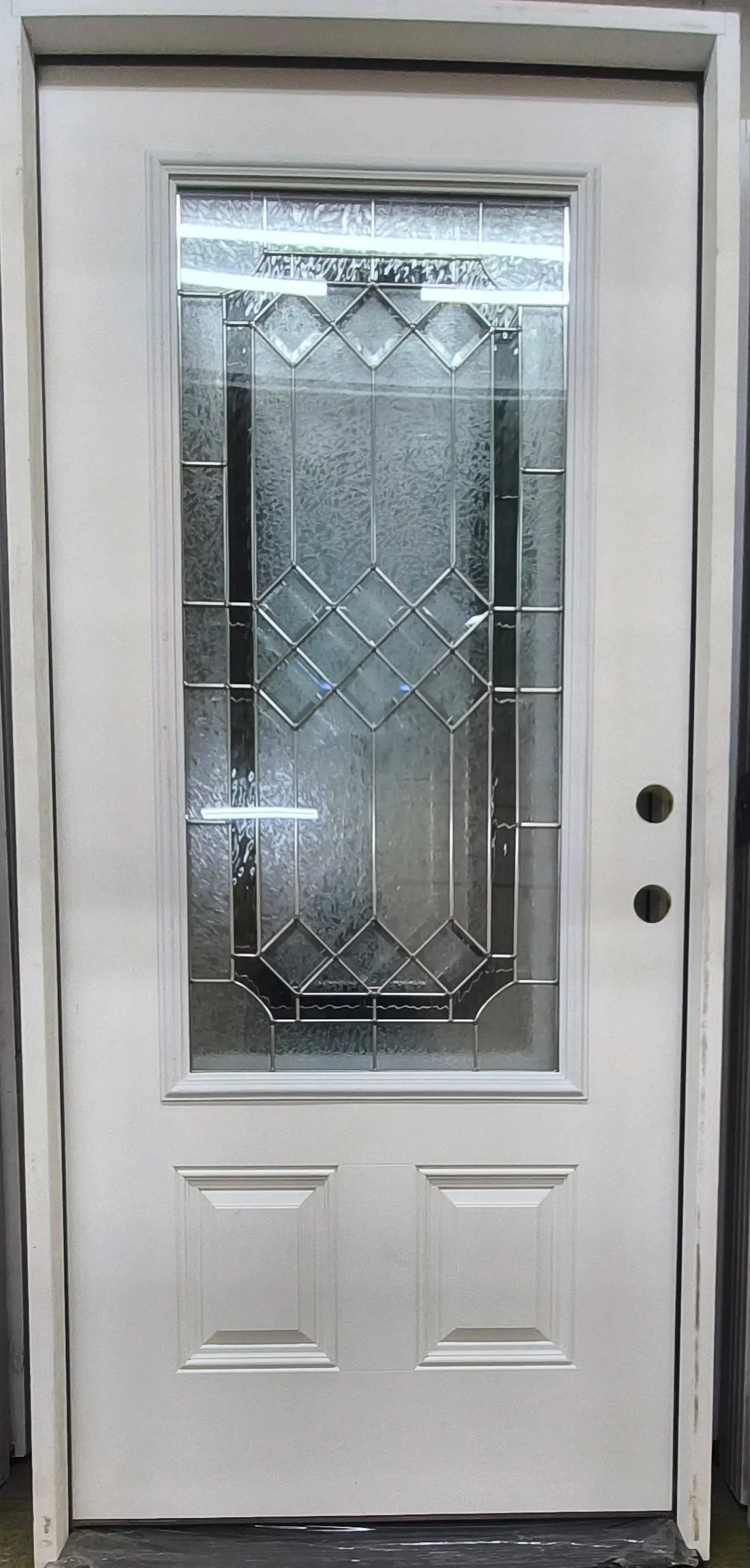 Diamond W/ Black Glass Exterior Door Fiberglass