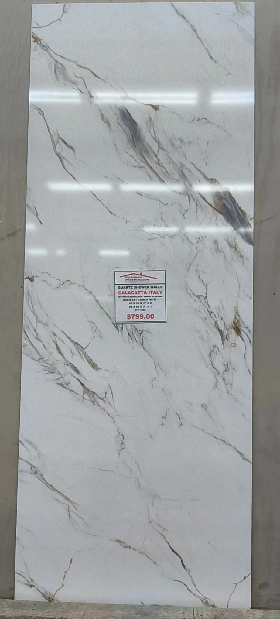 Calacatta Italy Quartz Shower Wall