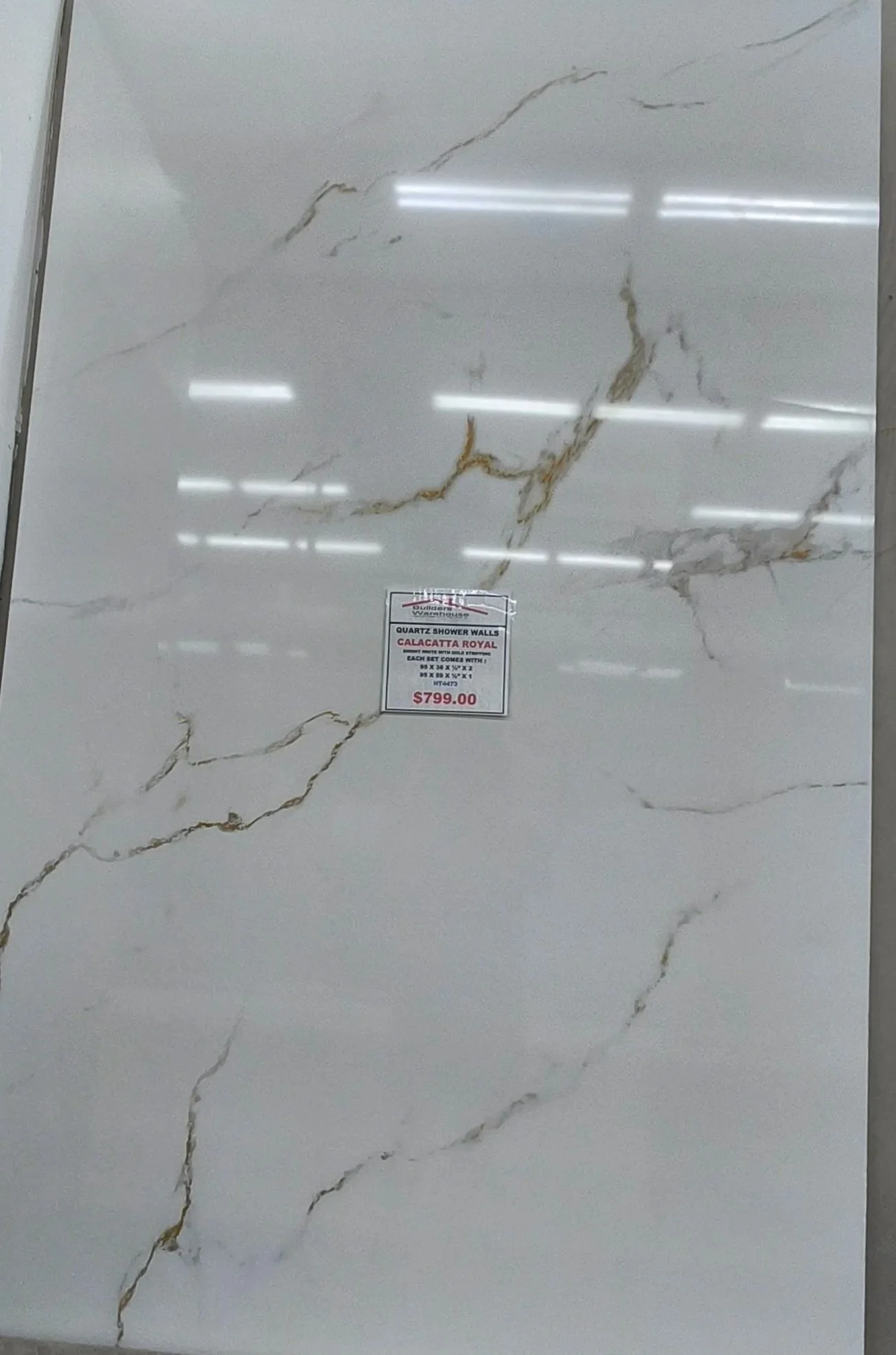 Calacatta Royal Quartz Shower Wall