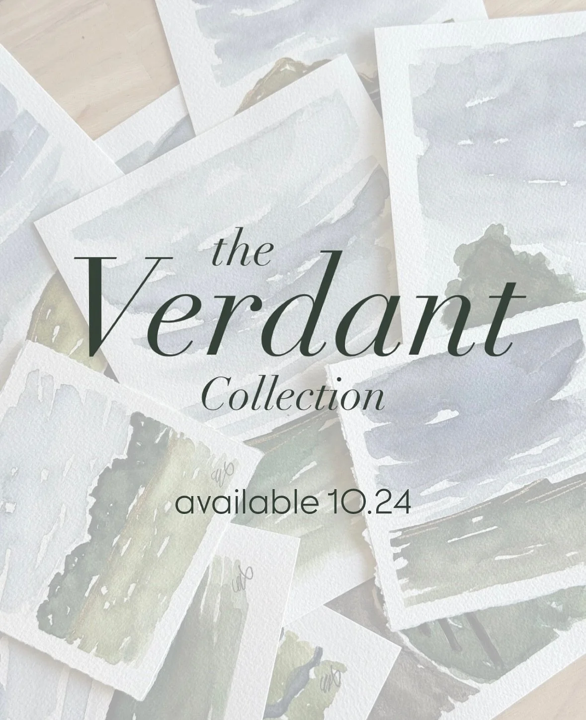 I am so excited to announce the title of this new connection&hellip;&rdquo;The Verdant Collection&rdquo;. A collection of 12 acrylic watercolor on watercolor paper. Each piece will come framed with sizes ranging from 16x20&rdquo; to 8x8&rdquo;! 

As 