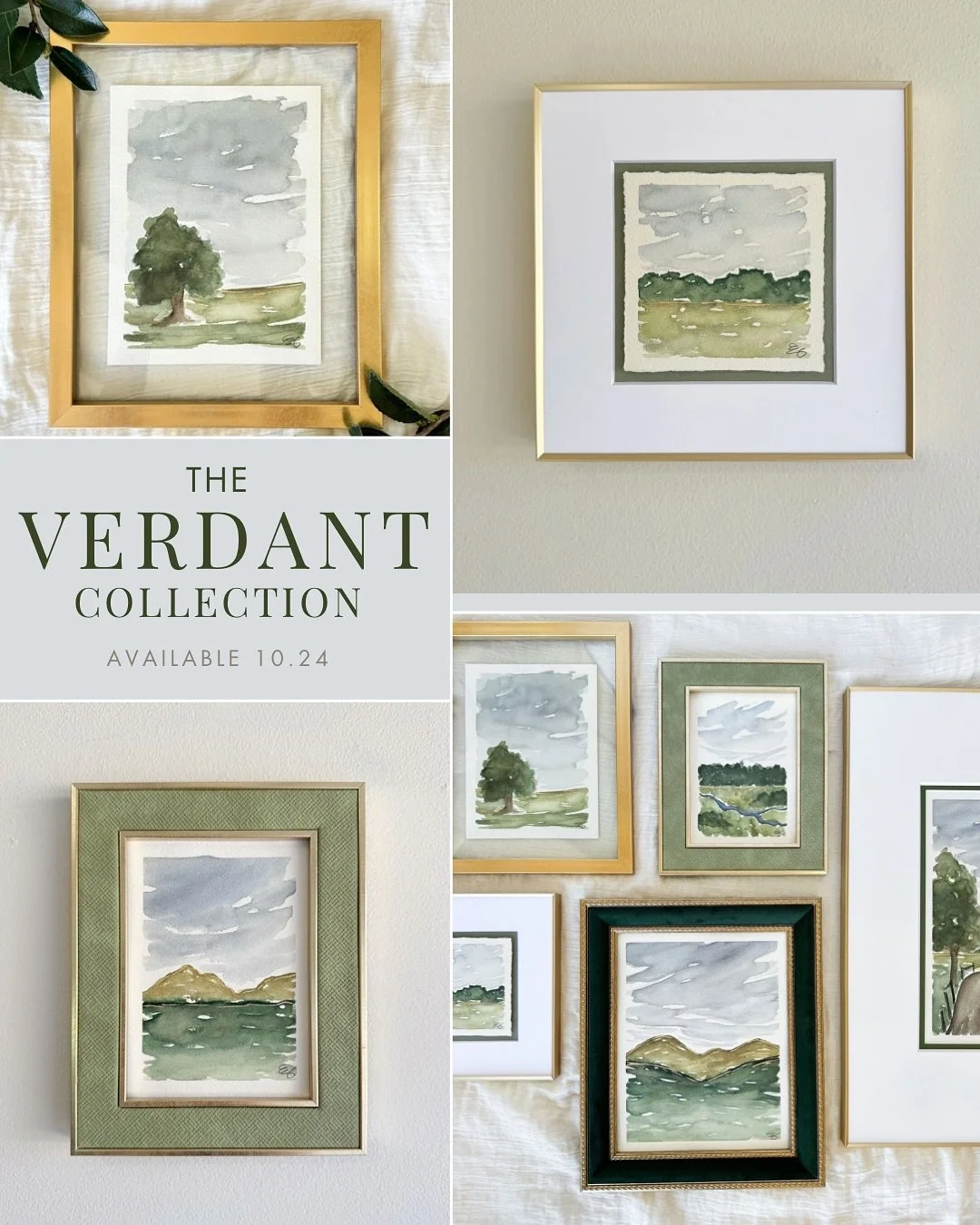 12 luscious green landscapes coming your way tomorrow! These pieces were such a joy to create from start to finish. Loving all the various framing options within this collection. All perfect for the gift giving season. 

These beauties will be availa