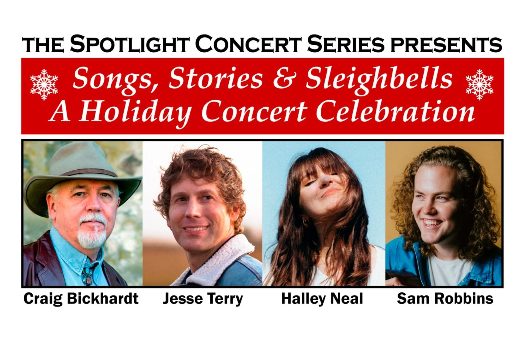 Holiday concert featuring Craig Bickhardt, Halley Neal, Jesse Terry and Sam Robbins