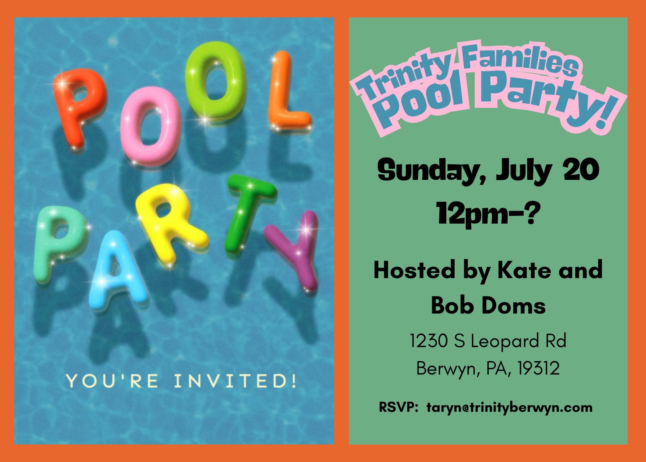 Trinity Families Pool Party