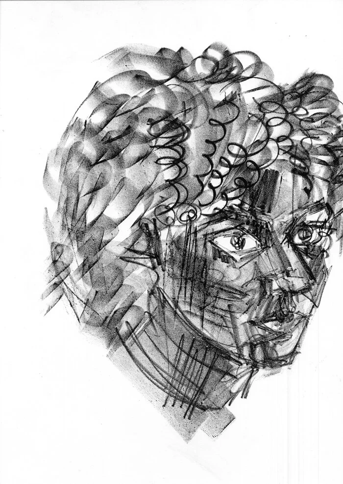 "Self-Portrait of A Black Woman", lithograph, 19" x 14"