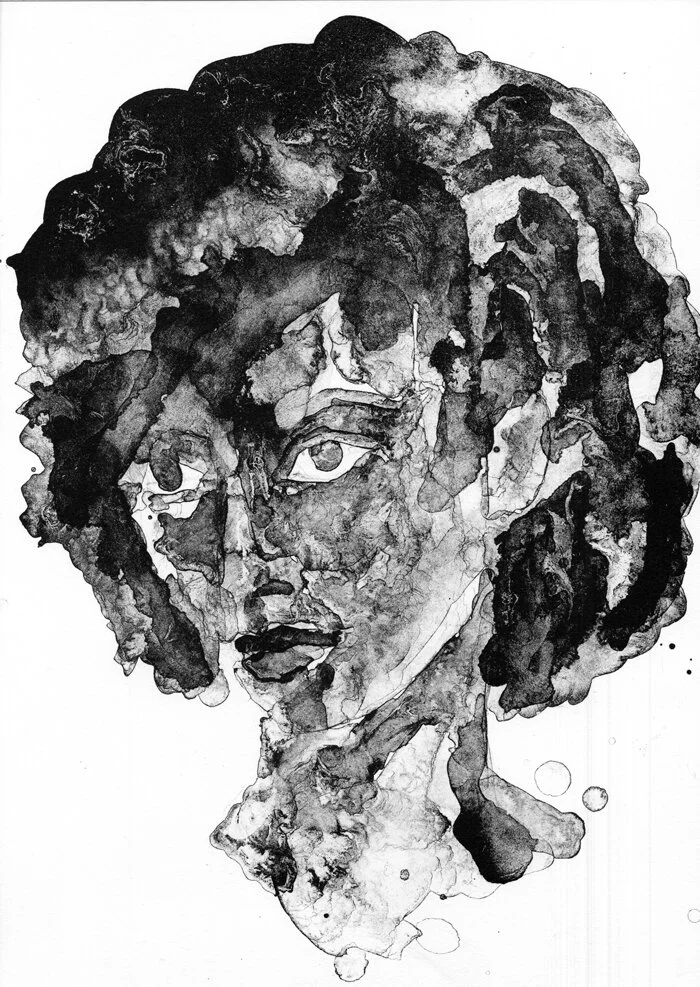 "Self-Portrait of A Black Woman", lithograph, 19" x 14"