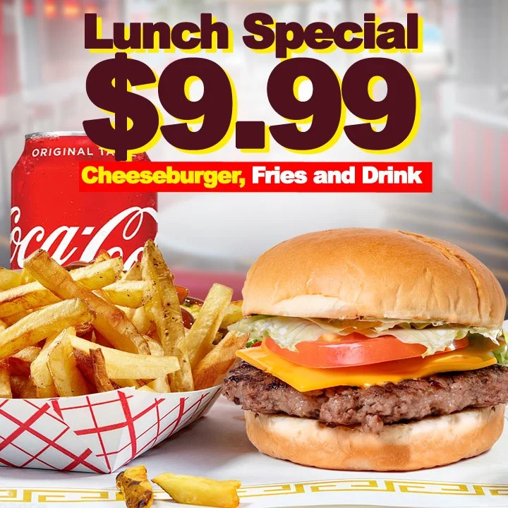 🍔 Cheeseburger + 🍟 Fries + 🥤 Drink Only $9.99!