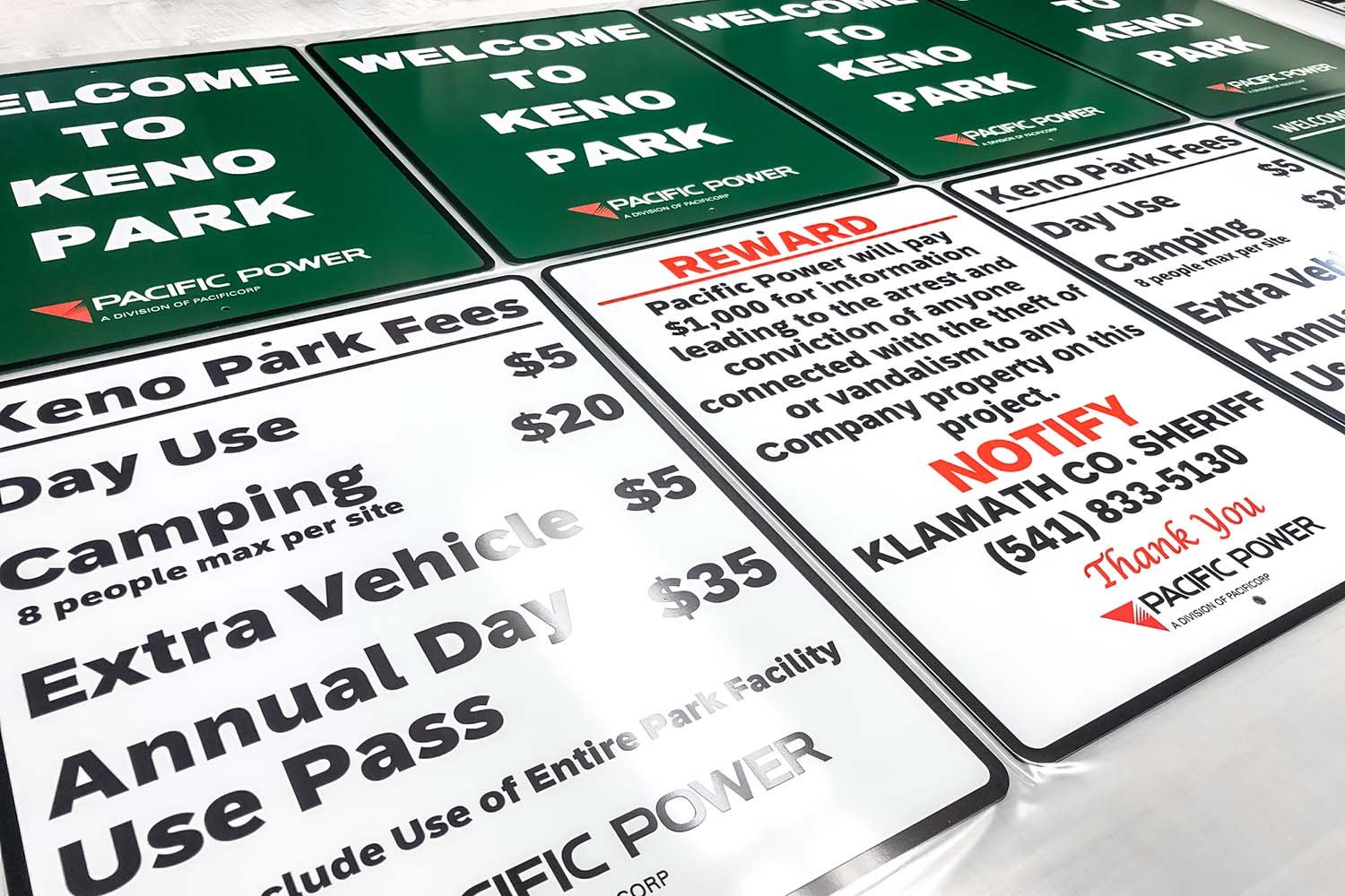 Laminated Metal Sign Example