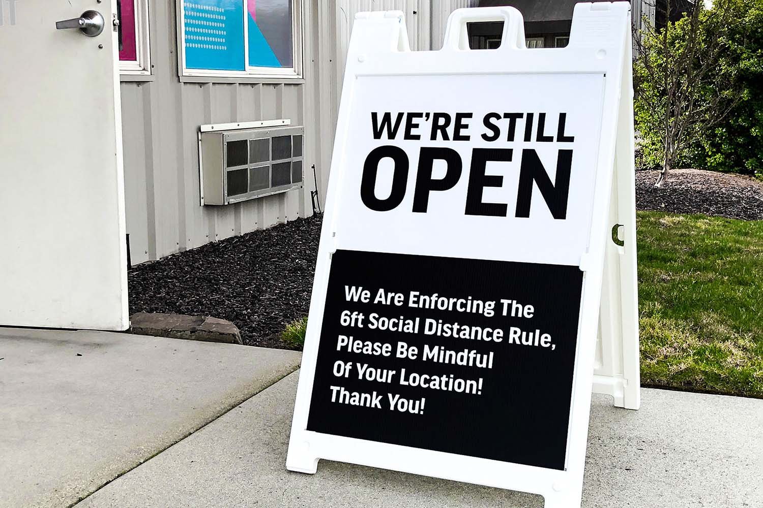 We're Still Open A-Frame Sign by BiG sign fx