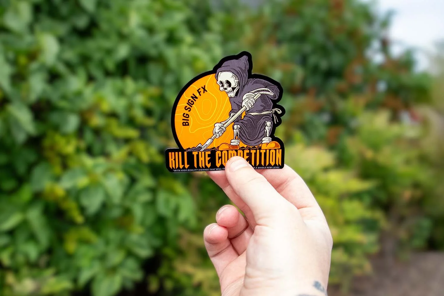 Kill the Competition Die Cut Sticker Example
