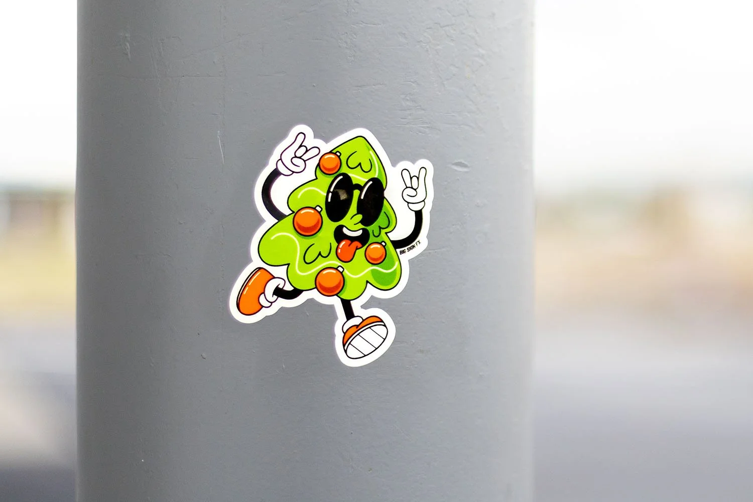 White Vinyl Christmas Tree Sticker Example