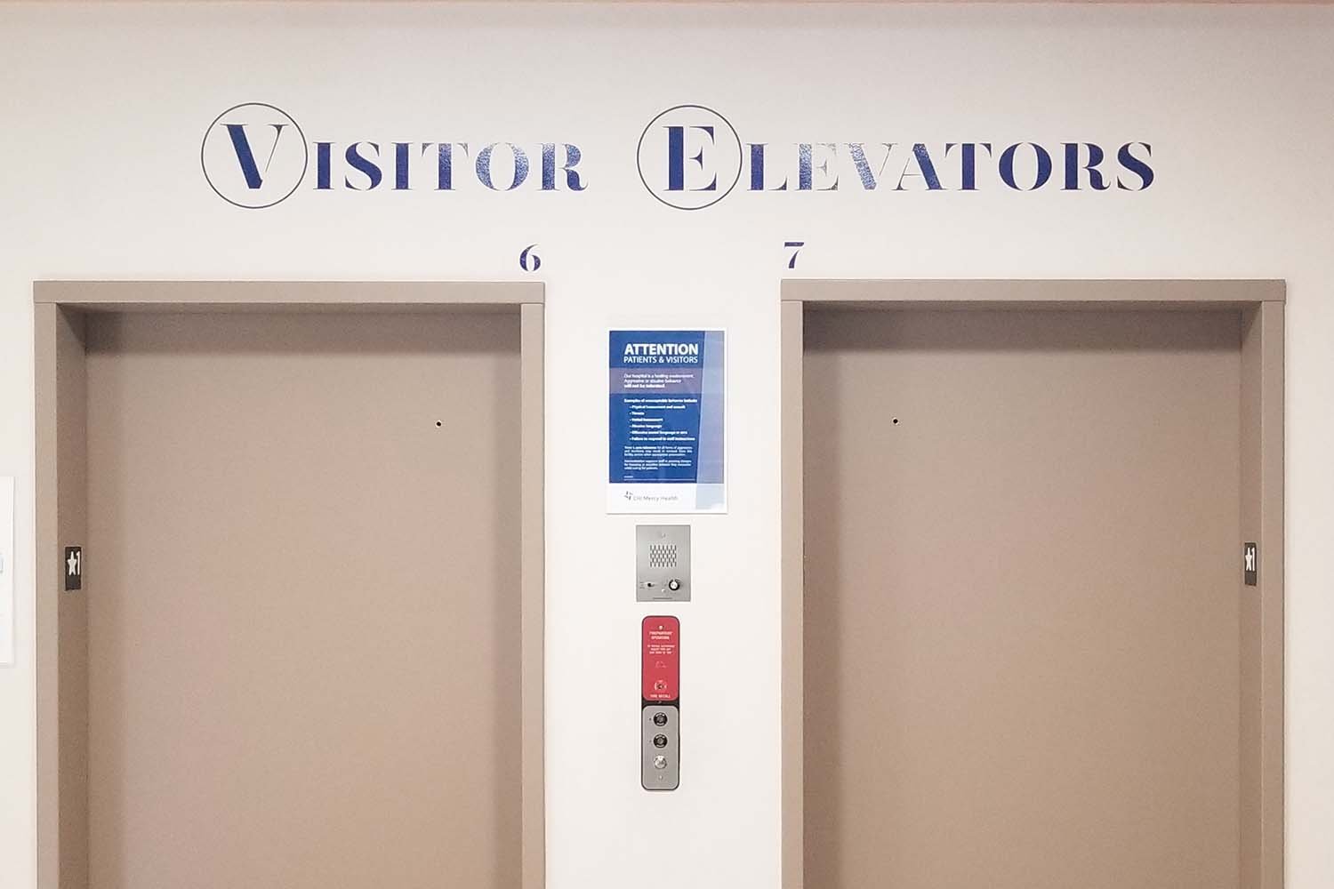 Mercy Medical Elevator Vinyl Lettering by BiG sign fx