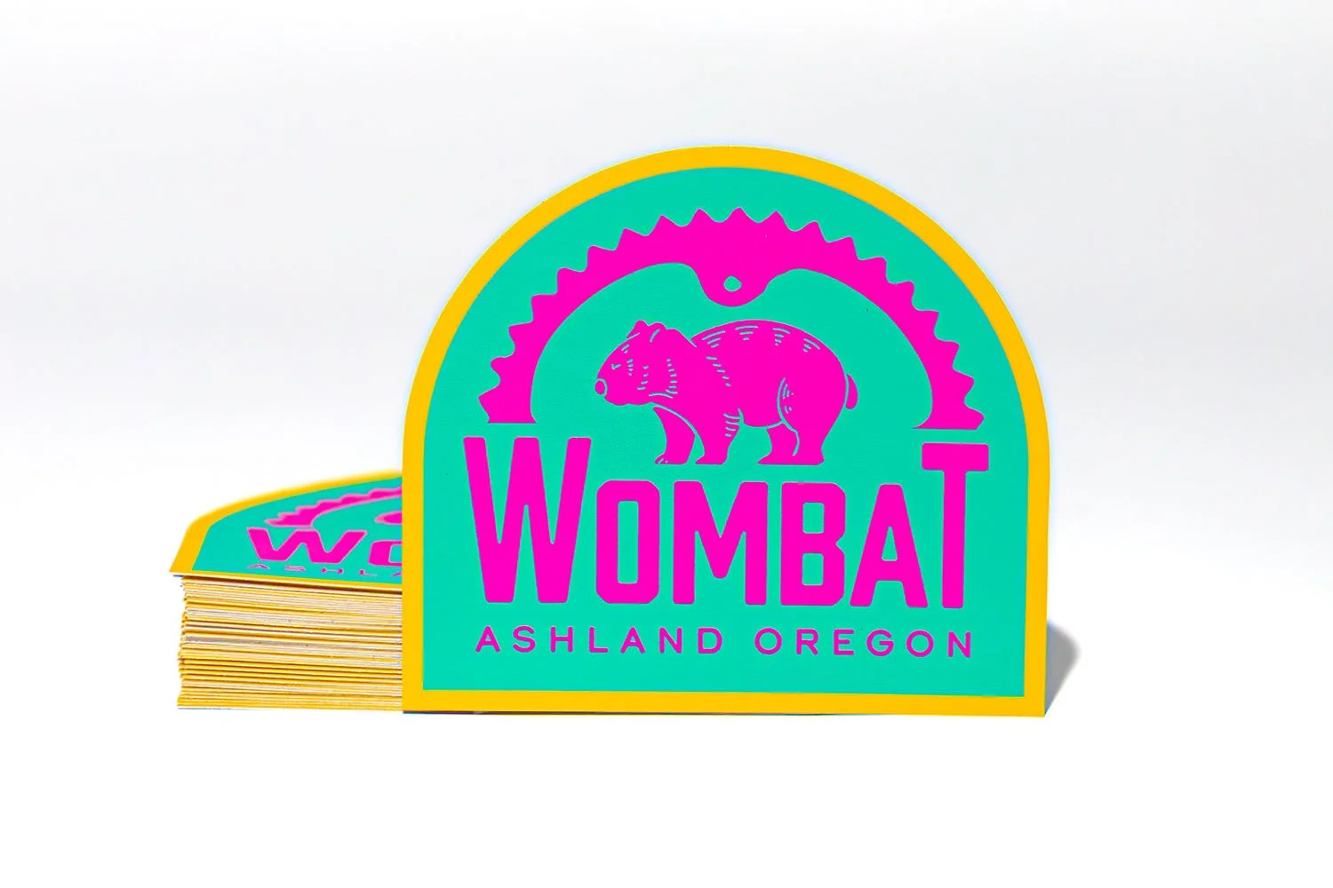 Wombat Logo Die Cut Sticker Example