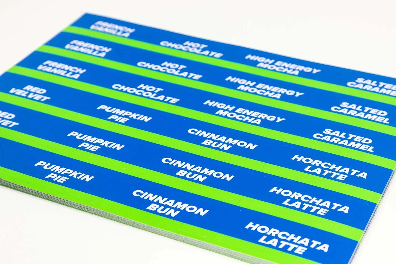 Stack of Coffee Stickers on a Sticker Sheet