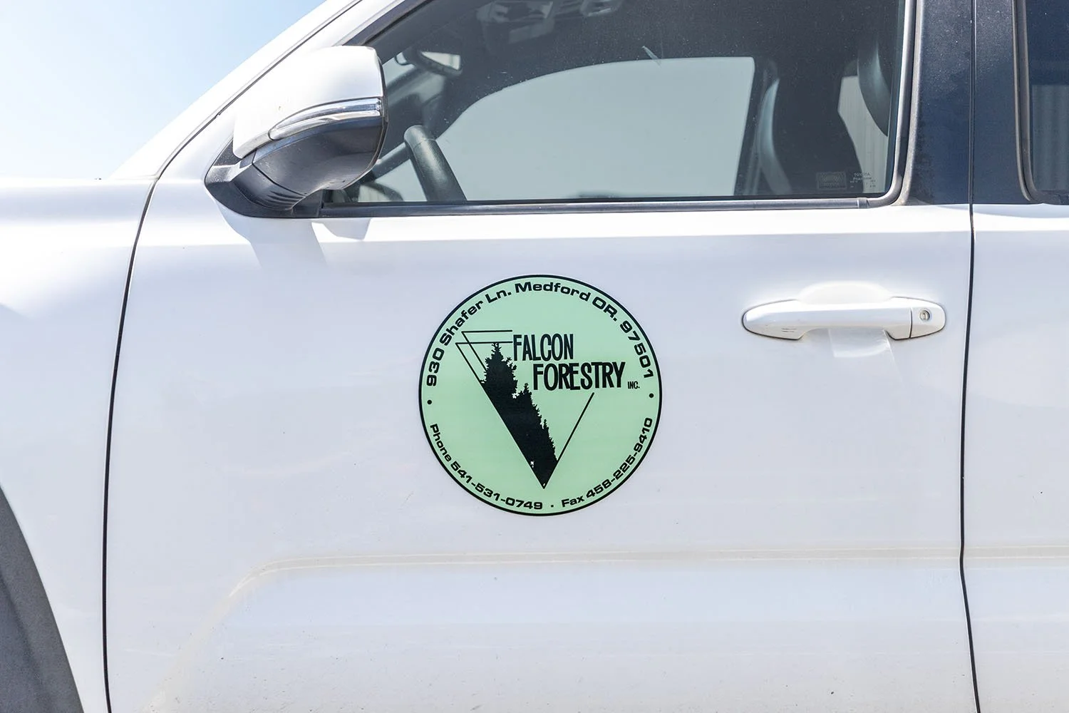 Custom Printed and Die Cut Vehicle Magnets for Falcon Forestry