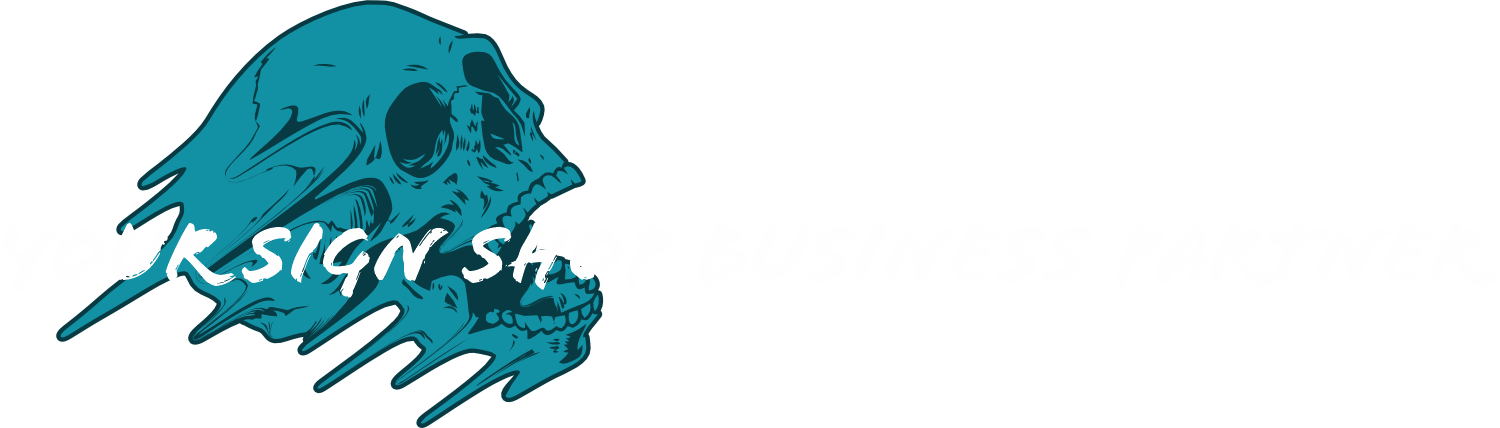 Your Sign Shop Business Partner with Fast Cyan Skull