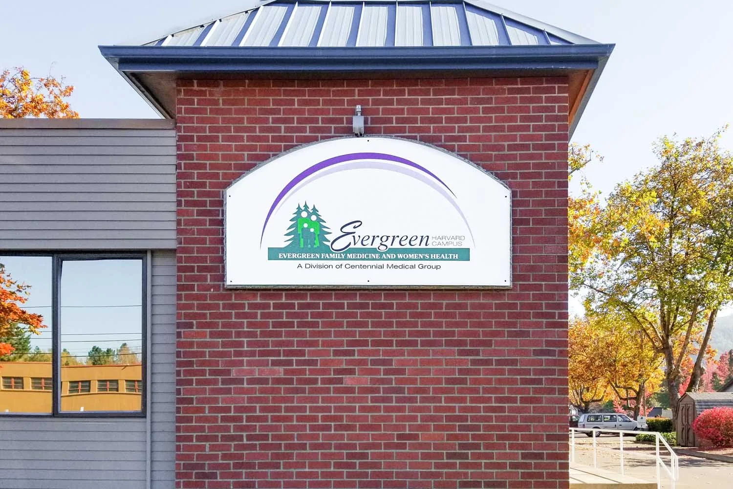 Evergreen Medical Acrylic Backlit Building Sign Example