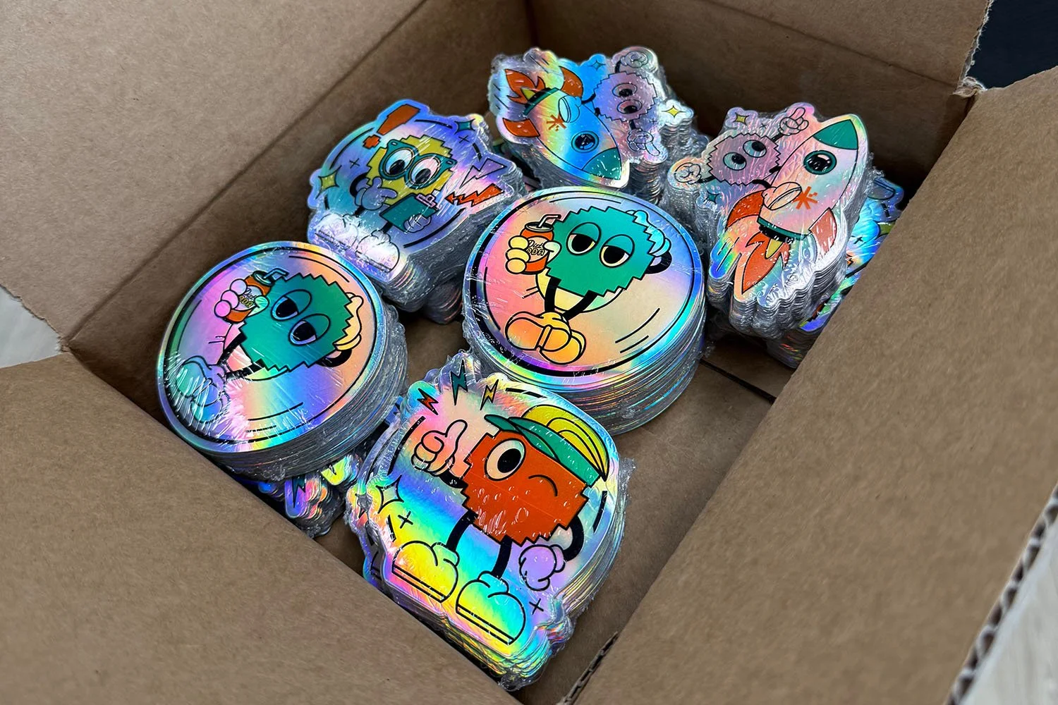 Various Holographic Mascot Stickers