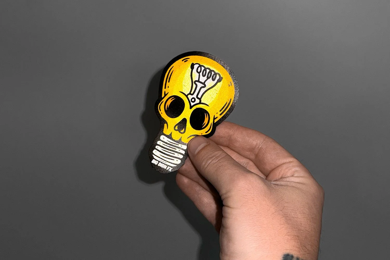 Skull Light Bulb Reflective Sticker Example 