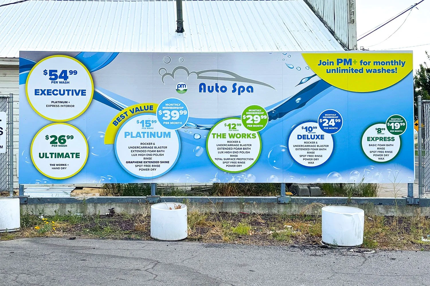 Large Metal Auto Spa Menu Board