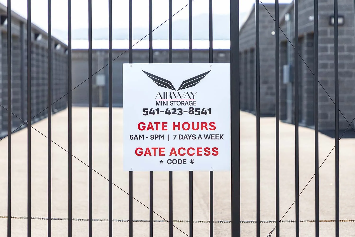 Custom Printed Metal Fence Sign for Airway Mini Storage