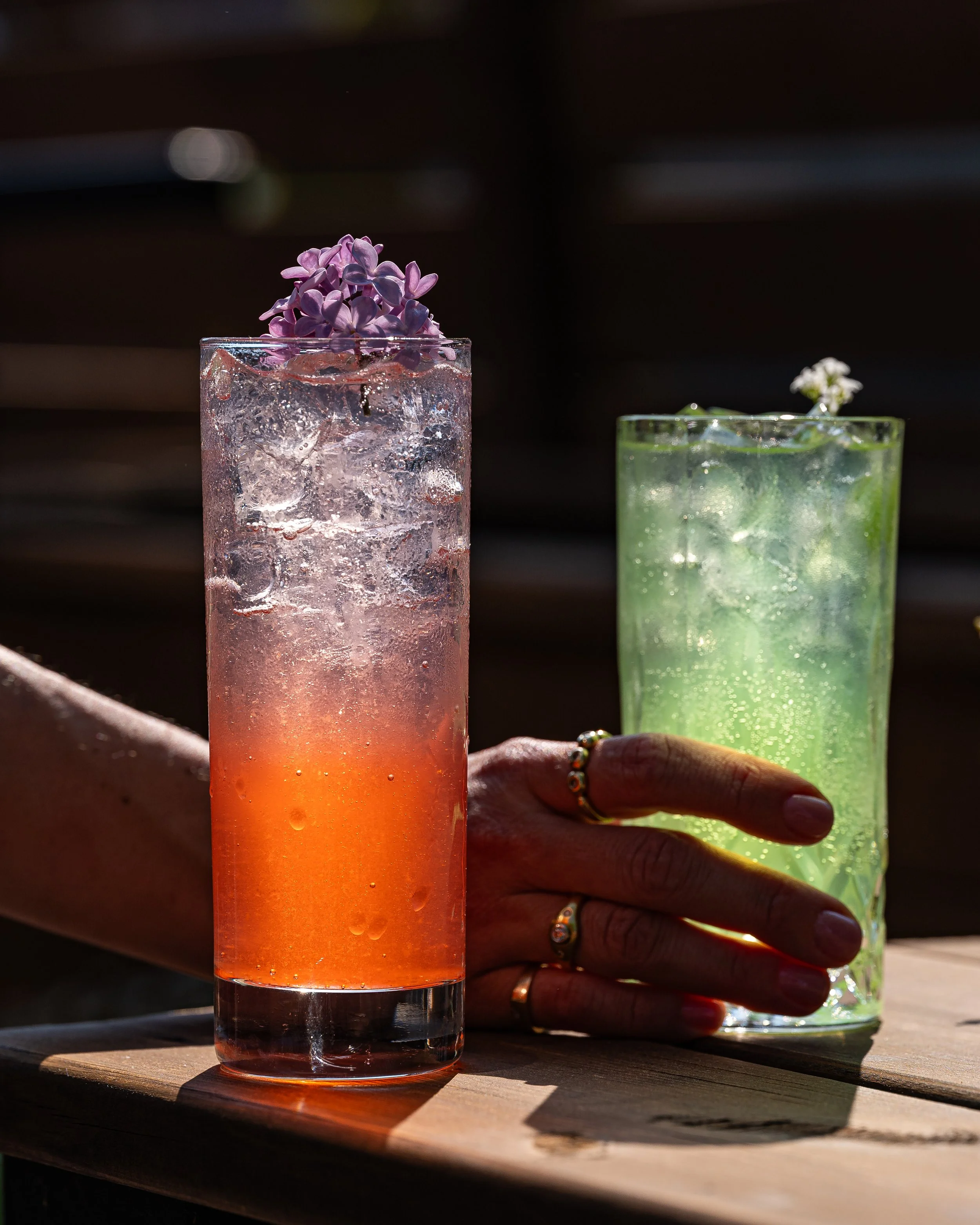 Two cocktails at the Oxalis bar