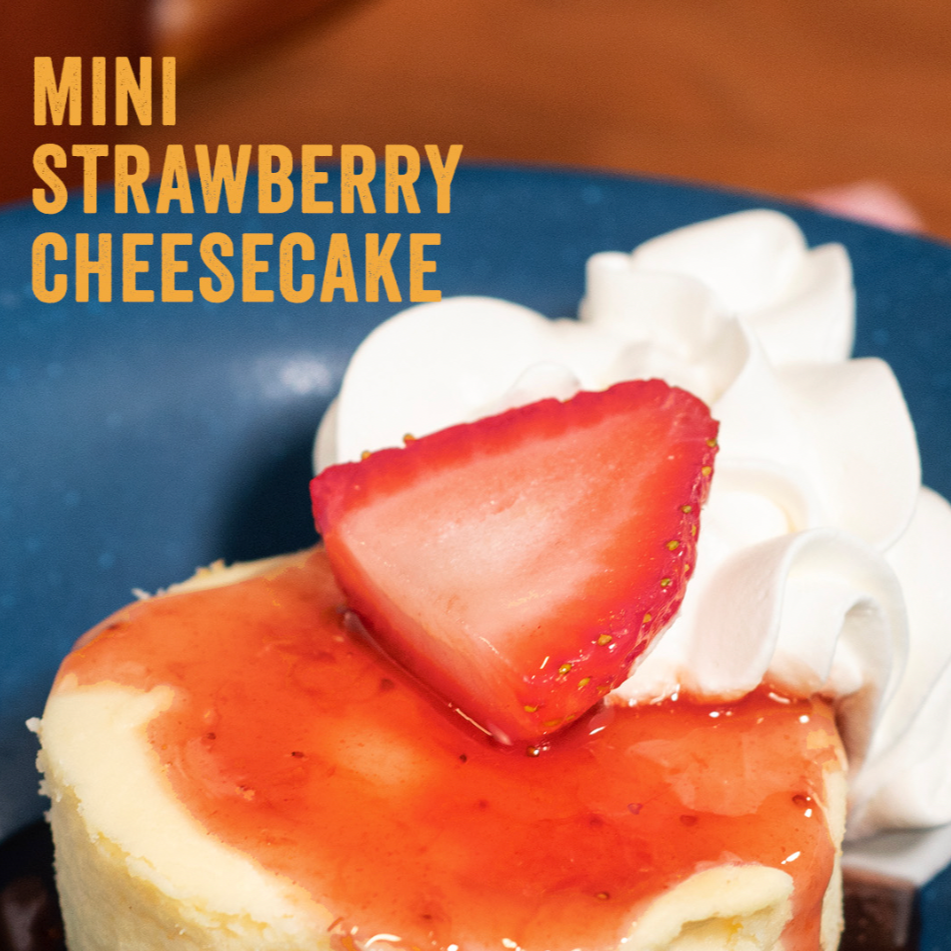 Saving room for dessert just got easier. Our new mini cheesecakes are cute,  delicious & around for a limited time.