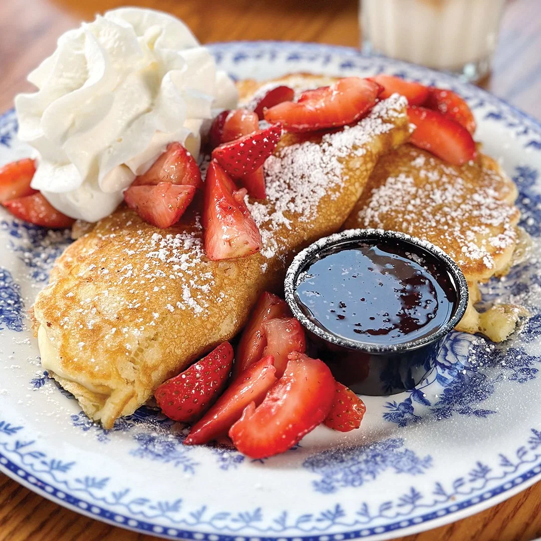 Never miss out on breakfast because our Stuffed Cheesecake Pancakes are served all day. We’ll cook them up for you anytime.