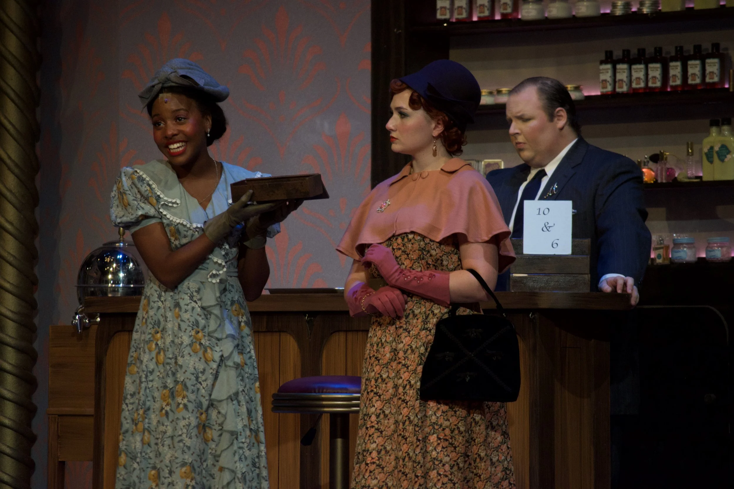 She Loves Me by Joe Masteroff |
1934 Budapest |
Scenic Design by Leo Fuller |
Lighting Design by Harrison Best |
Photos by Drew Lotter