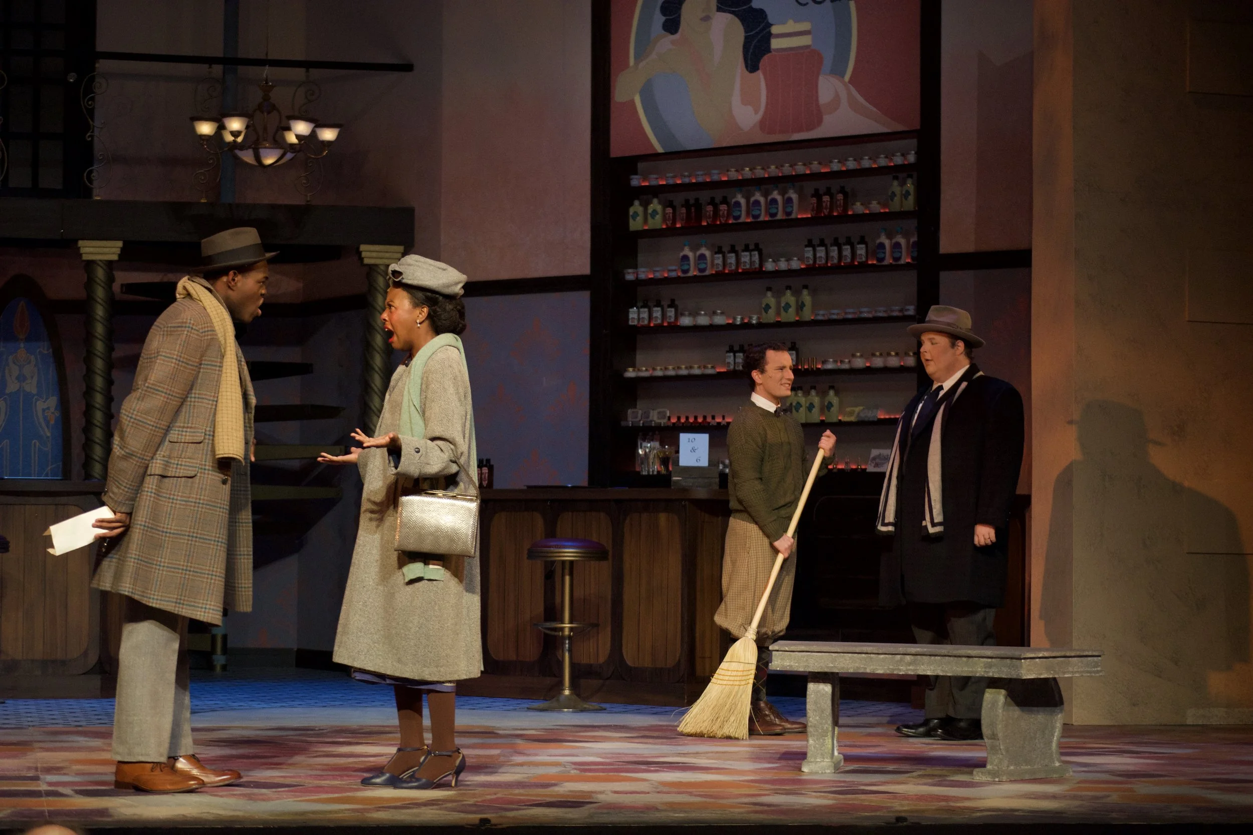 She Loves Me by Joe Masteroff |
1934 Budapest |
Scenic Design by Leo Fuller |
Lighting Design by Harrison Best |
Photos by Drew Lotter