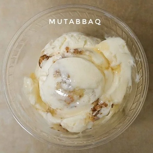 We&rsquo;re still scooping Mutabbaq.

Inspired by the Palestinian dessert, this honey-scented ice cream is swirled with crispy phyllo, walnuts, coconut, cinnamon, and a touch of cardamom, finished with a ripple of honey-lemon syrup.

Sweet, spiced, a