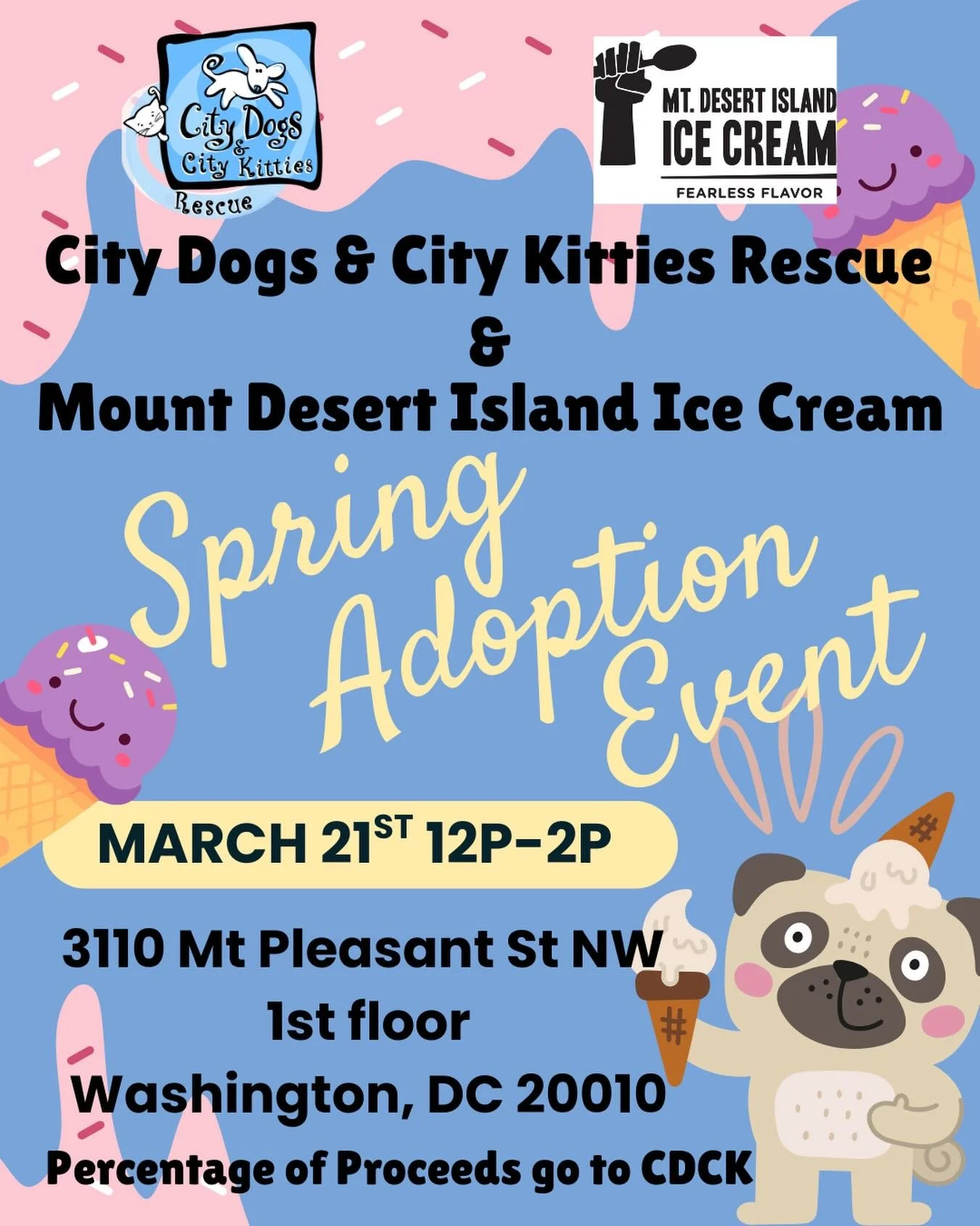Spring Adoption Event!

Join City Dogs &amp; City Kitties Rescue for a sweet way to welcome spring!

Come by tomorrow for a Spring Adoption Event featuring some of @cdckrescue adorable, adoptable dogs looking for their forever homes. Come meet the pu