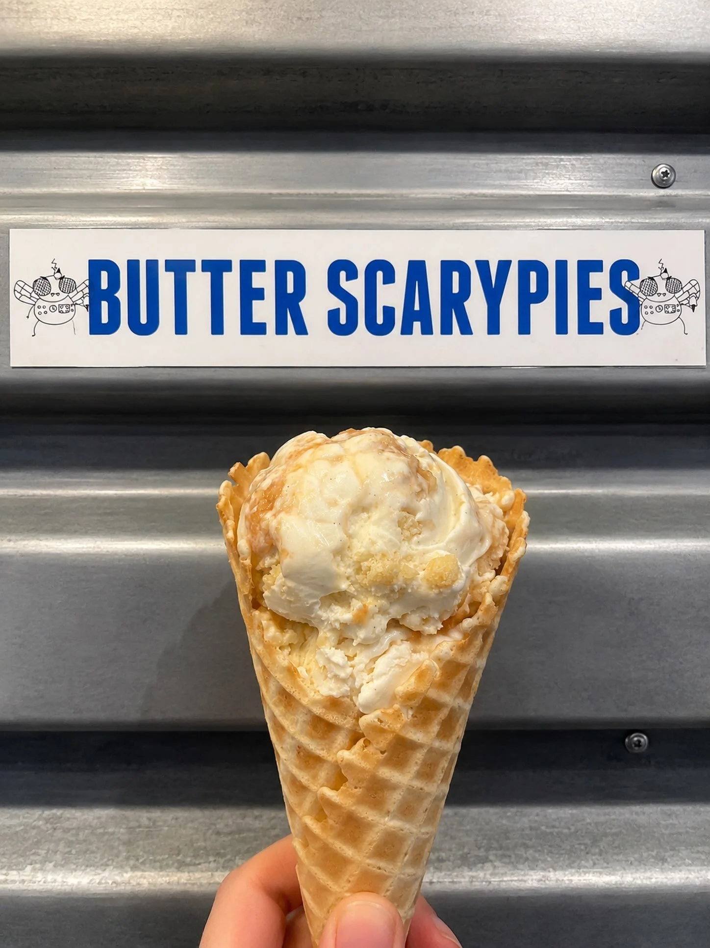 One of our most popular band-inspired flavors is back! 

Butter Scarypies &mdash; inspired by the @sleepytime.trio song &ldquo;Butter Scaryflies&rdquo; &mdash; is a salty vanilla ice cream packed with buttery crumble chunks and a butterscotch ripple.
