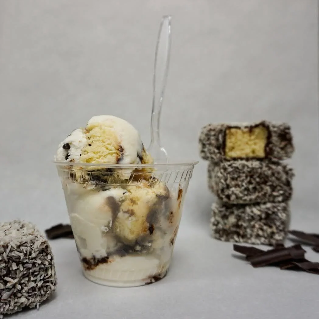 🇦🇺 G&rsquo;day, mate! LAMINGTON is back!
 
Lamington is an Australian sponge cake coated in chocolate and rolled in coconut. Our ice cream version starts with a coconut base loaded with sponge cake, toasted coconut, chocolate chips, and a hot fudge