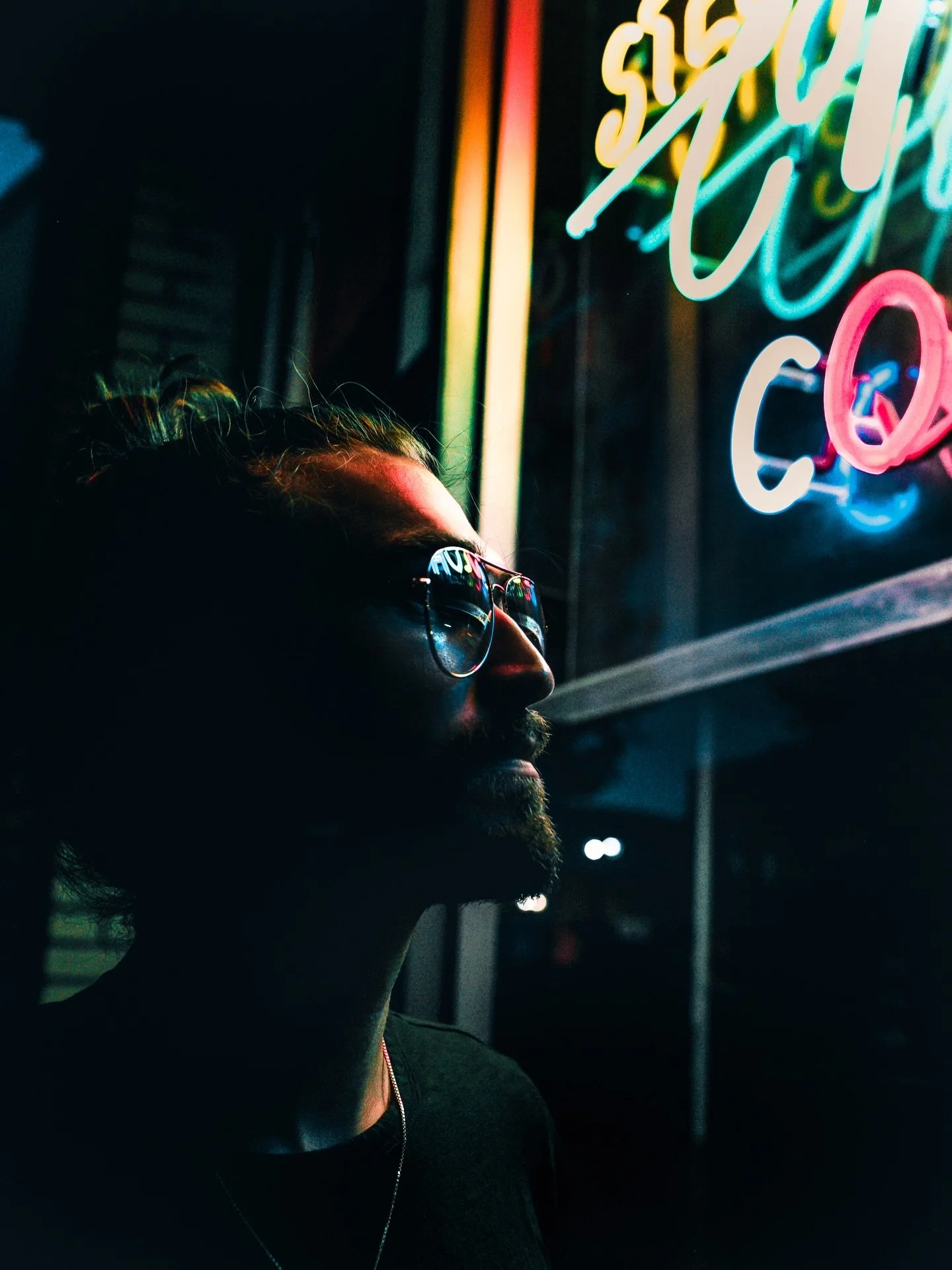 Throwing it back to one of my favorite photos I&rsquo;ve ever taken! We were messing around with light from a business in our small town and were able to get THE shot! Inspired by one of my faves @brandonwoelfel years ago! 📸💡🌈 Need to go on a phot