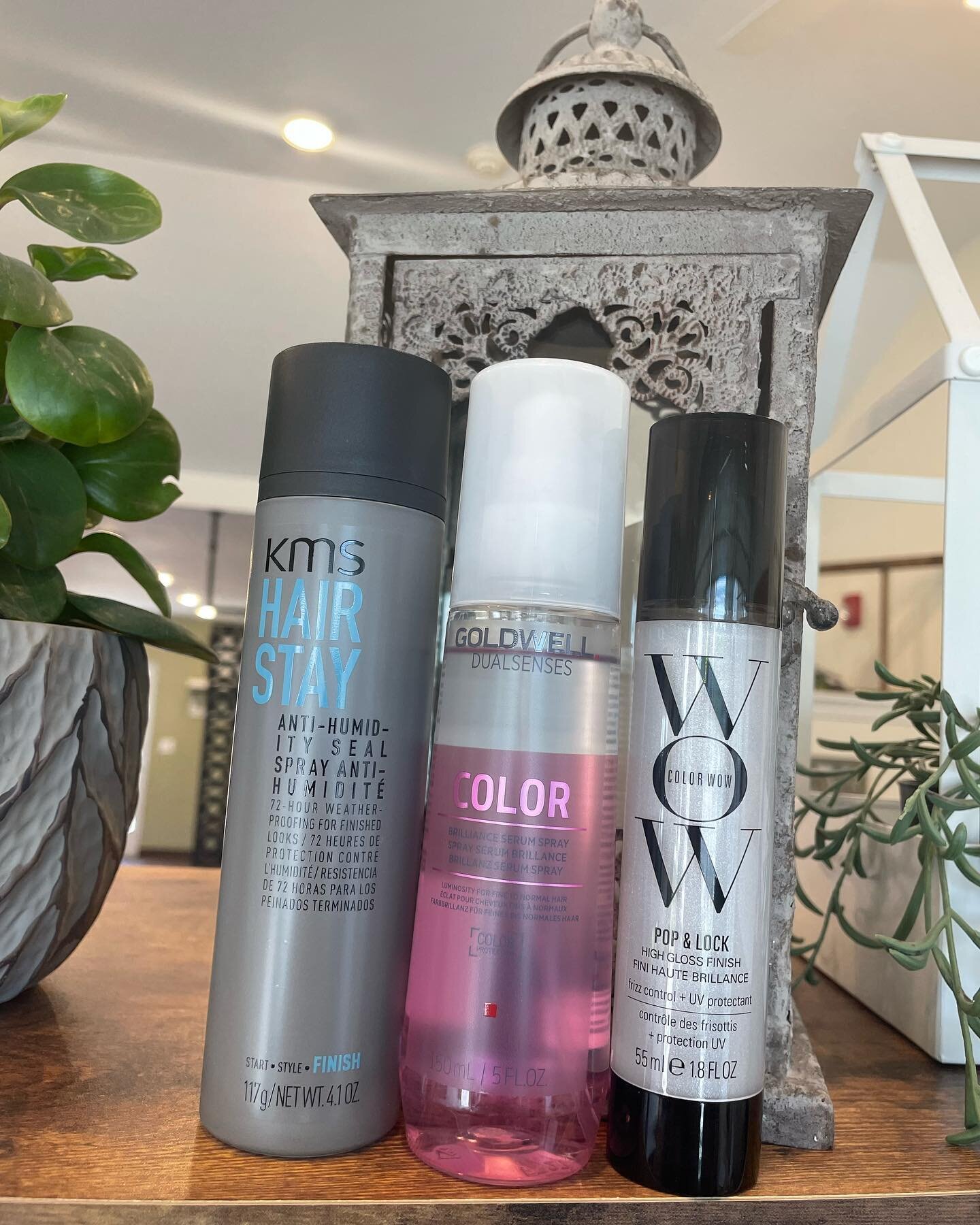 We are halfway through summer! Does your hair need some help? Here are 3 of our favorite summer products. 
KMS Hair Stay is a humidity blocker. We all need a little bit of that on a day like today. 
Goldwell Color Serum Spray offers UV protection. Th