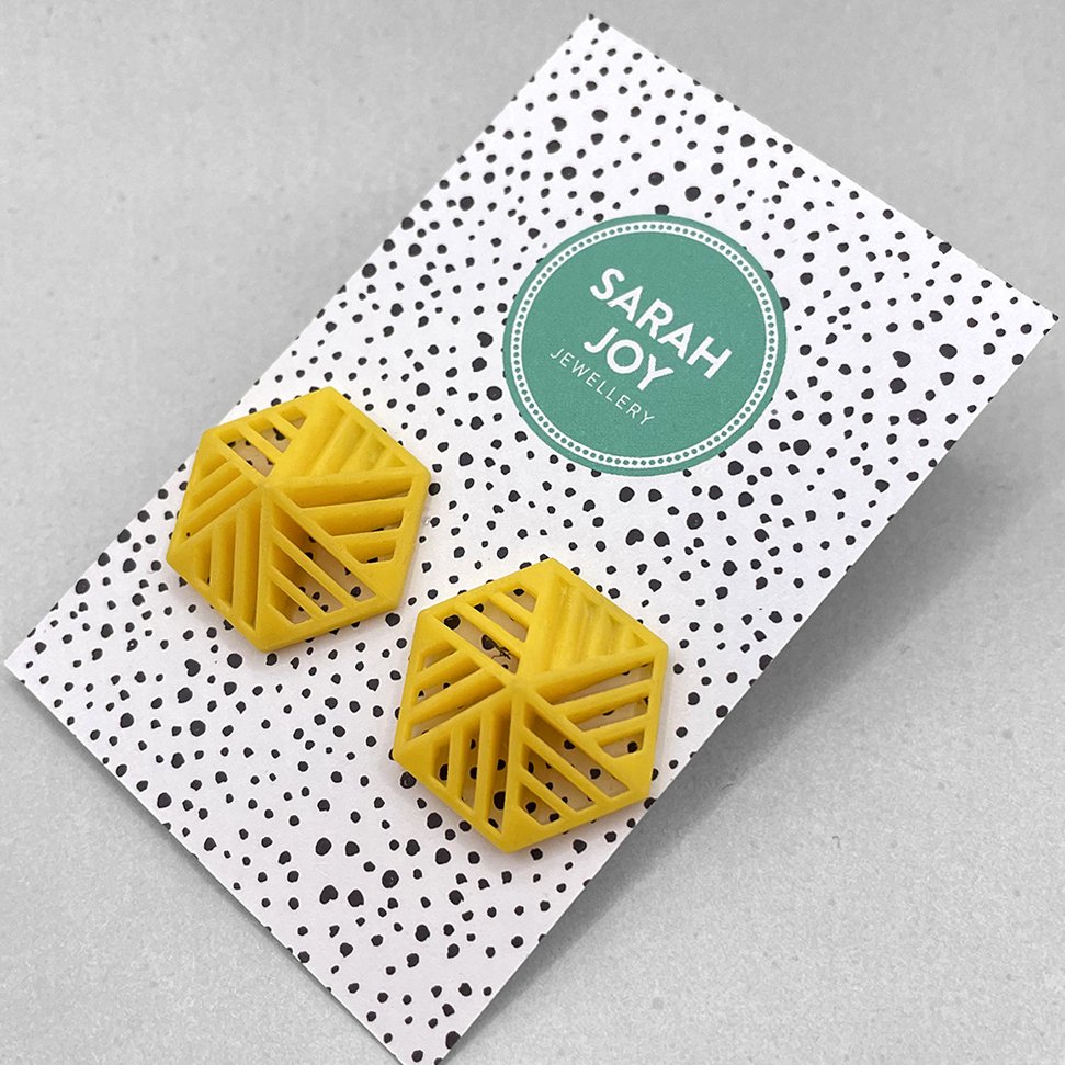 Hexagon Stripe Stud Earrings 06.jpeg
