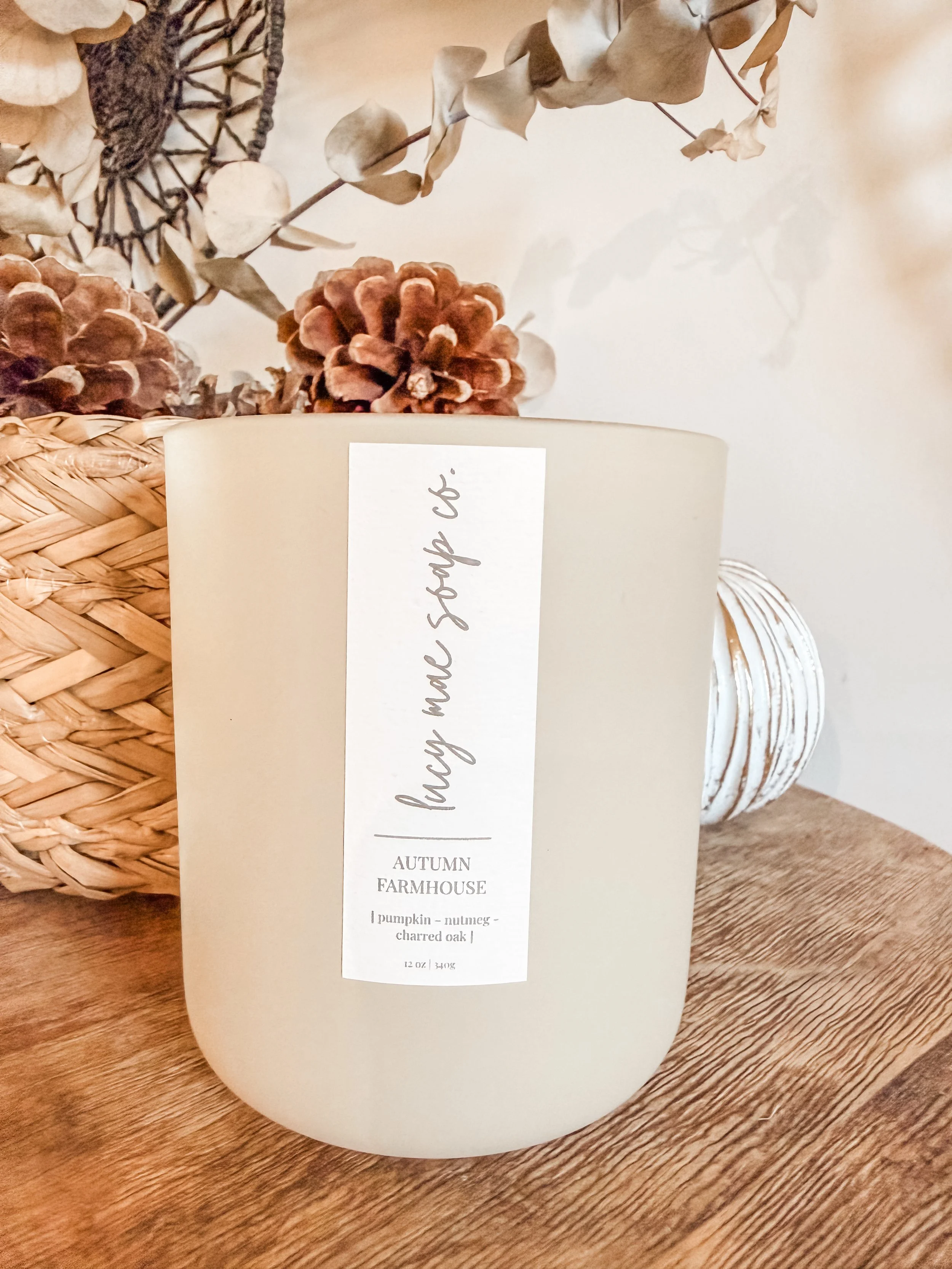 Signature Fall Glass Double-Wick Candle