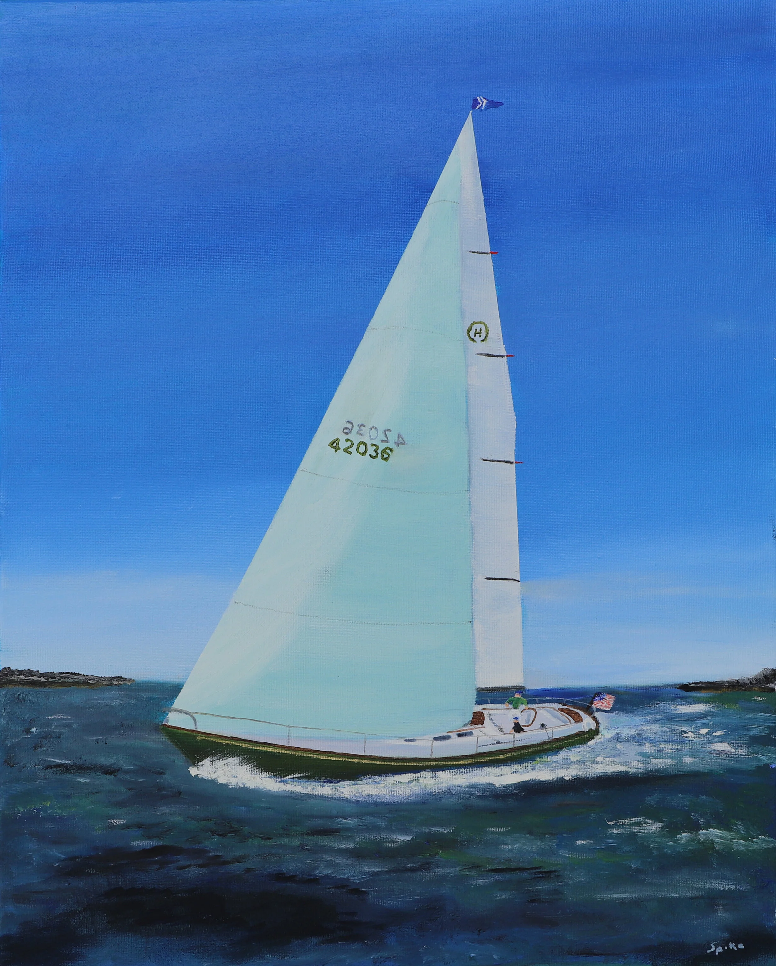 Afternoon Sail on Legacy 16 x 20 oil on canvas $725