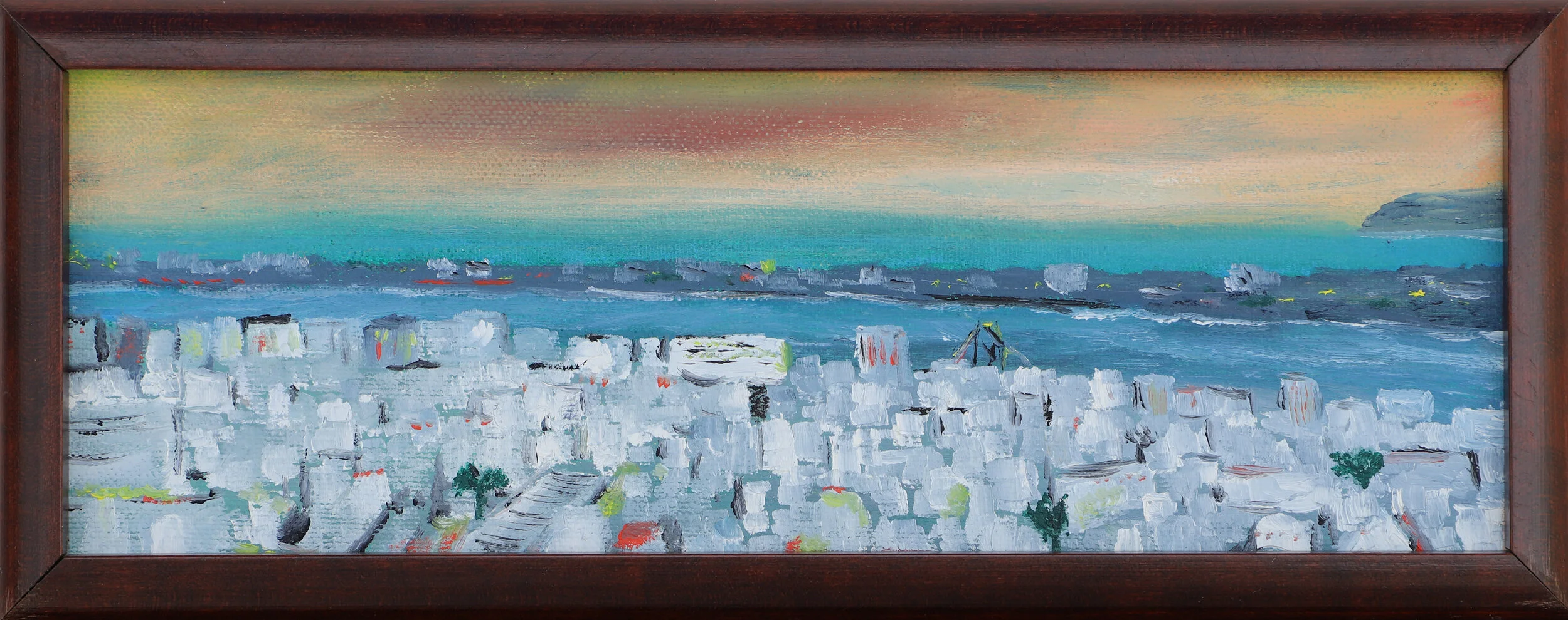 San Diego Dinner 12 x 4 oil on canvas $75