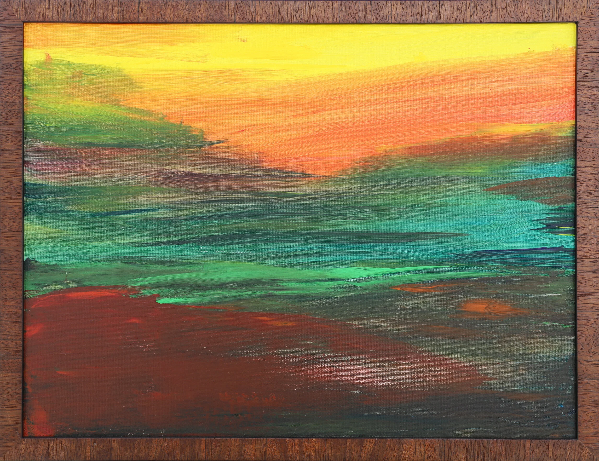 Sunset on the Plain 18 x 14  acrylic $275