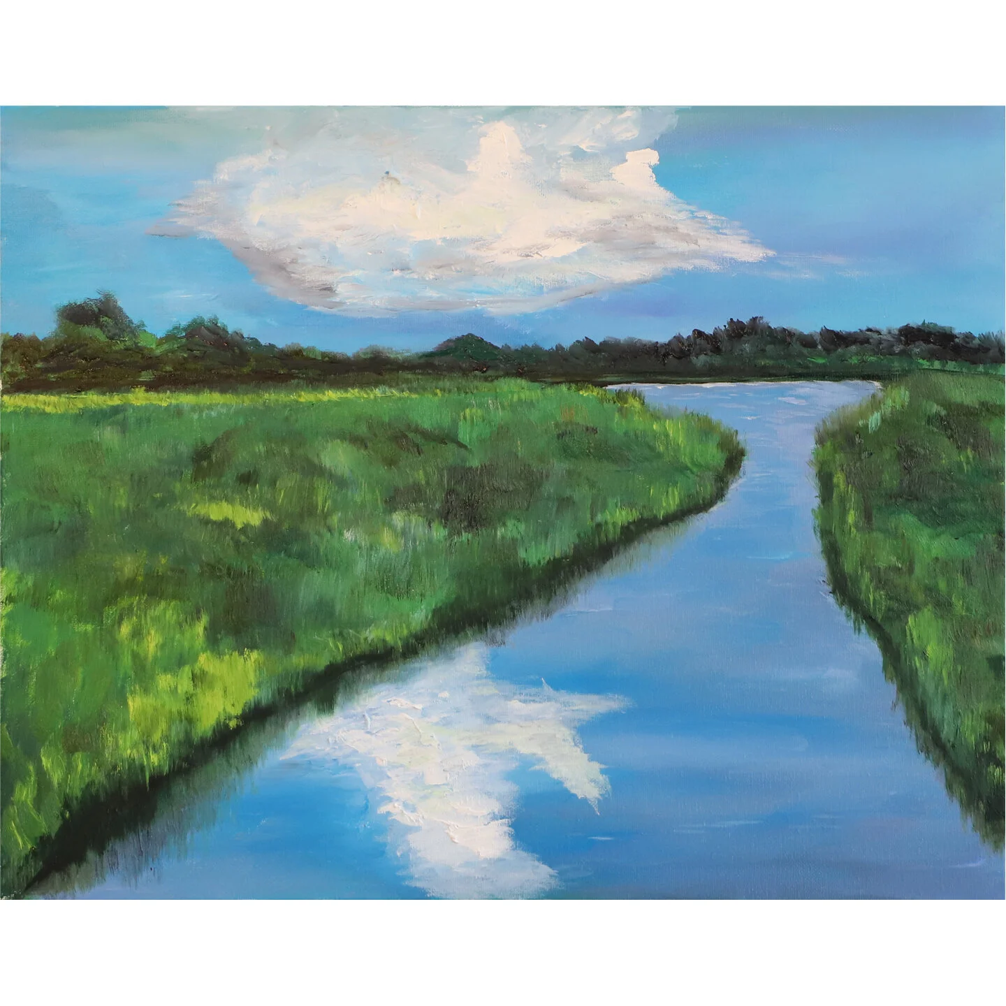 Marsh and Cloud 20 x 16 oil on canvas $350